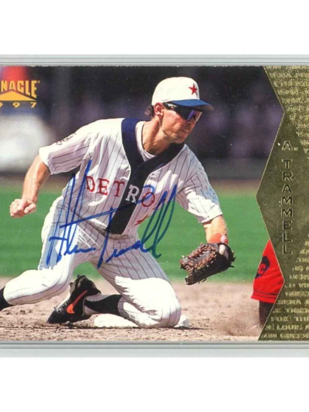 Alan Trammell Signed 1997 Pinnacle #93 Detroit Tigers Baseball Card BAS Slab